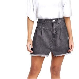 NWT FREE PEOPLE Sanded Black Denim Skirt US-27